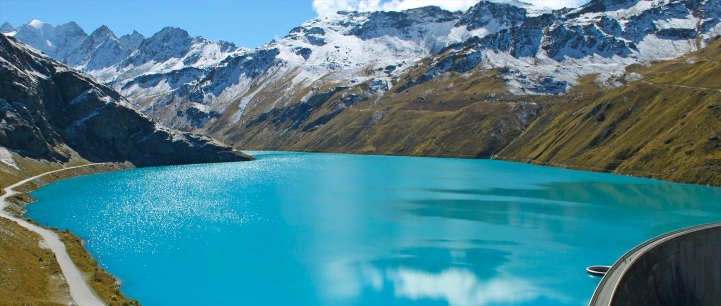 Moiry reservoir from Forces Motrices de la Gougra SA