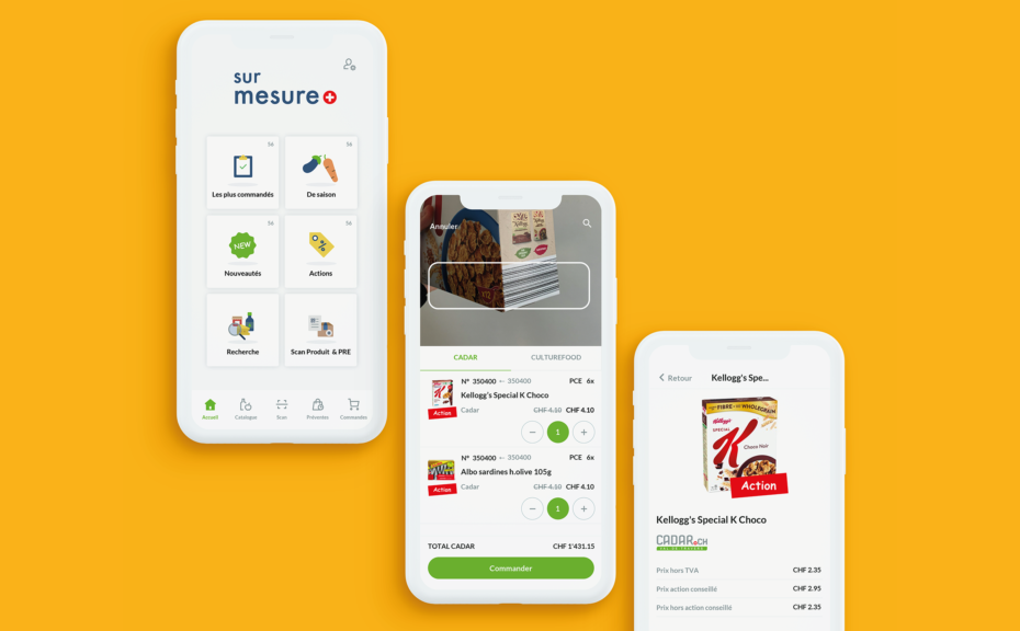 visuels de l'application mobile Sur mesure par cadar et culture food